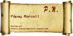 Pápay Marcell névjegykártya